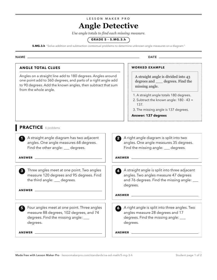 Preview of the 5.MG.3.h printable worksheet