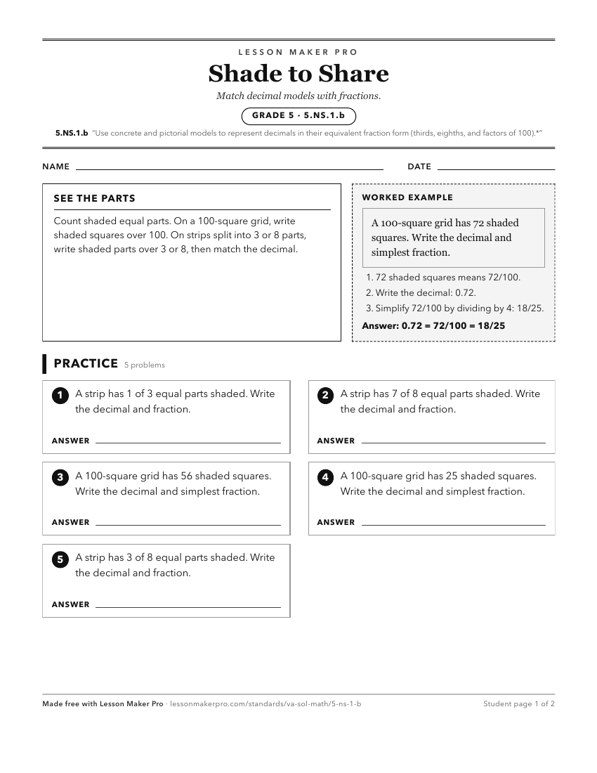 Preview of the 5.NS.1.b printable worksheet