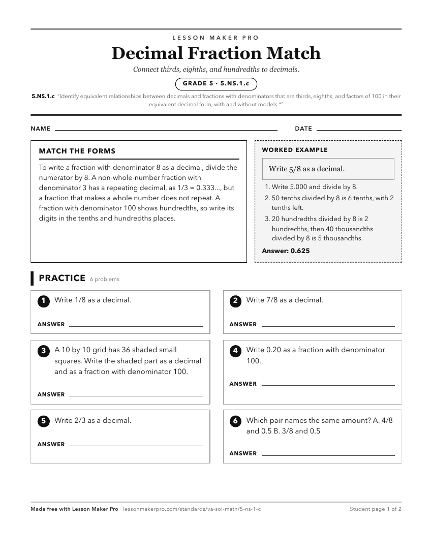 Preview of the 5.NS.1.c printable worksheet