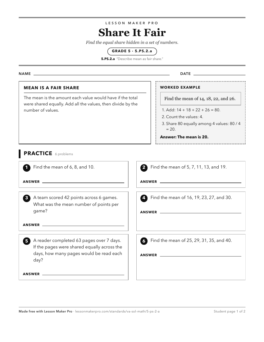 Preview of the 5.PS.2.a printable worksheet