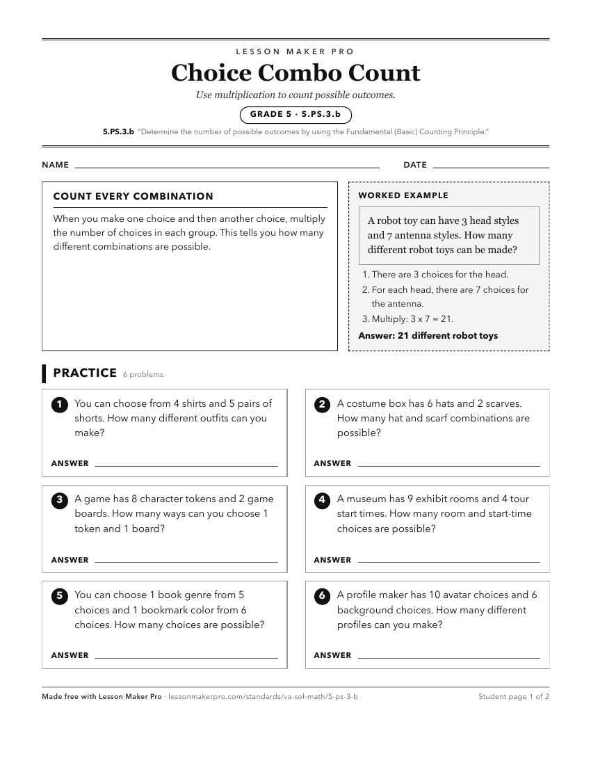 Preview of the 5.PS.3.b printable worksheet
