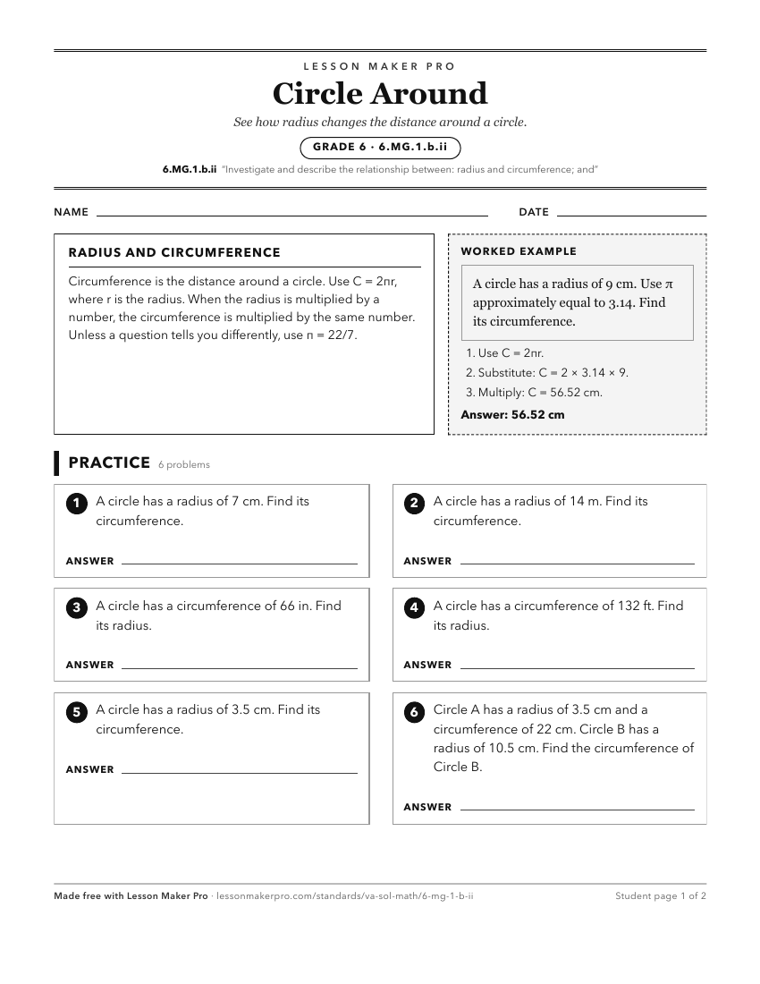 Preview of the 6.MG.1.b.ii printable worksheet