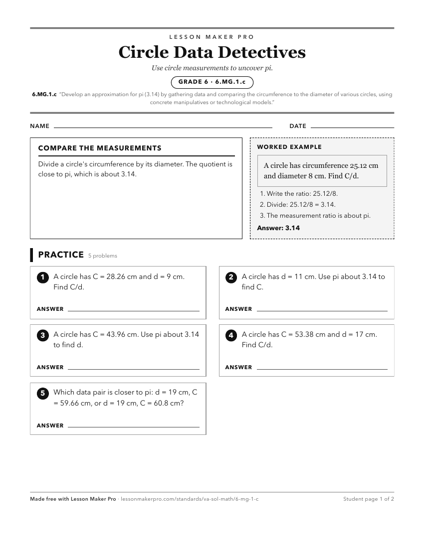 Preview of the 6.MG.1.c printable worksheet