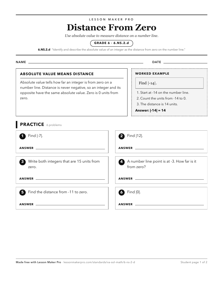 Preview of the 6.NS.2.d printable worksheet