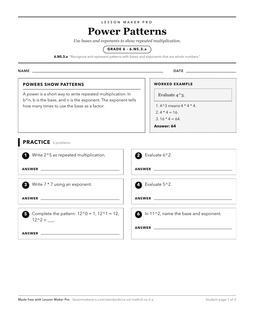 Preview of the 6.NS.3.a printable worksheet