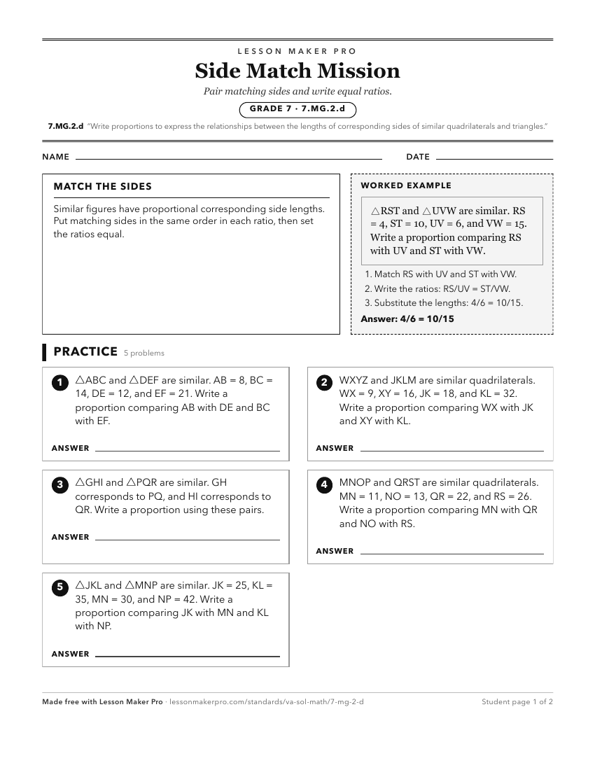 Preview of the 7.MG.2.d printable worksheet