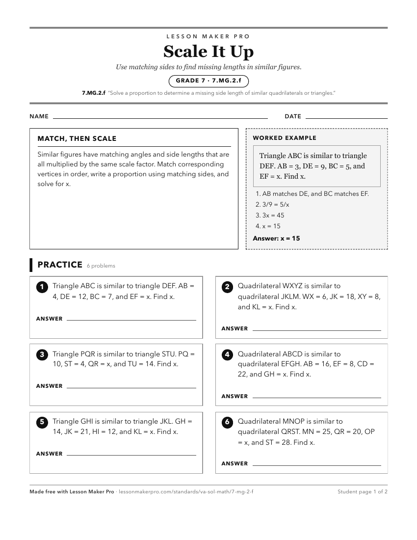 Preview of the 7.MG.2.f printable worksheet