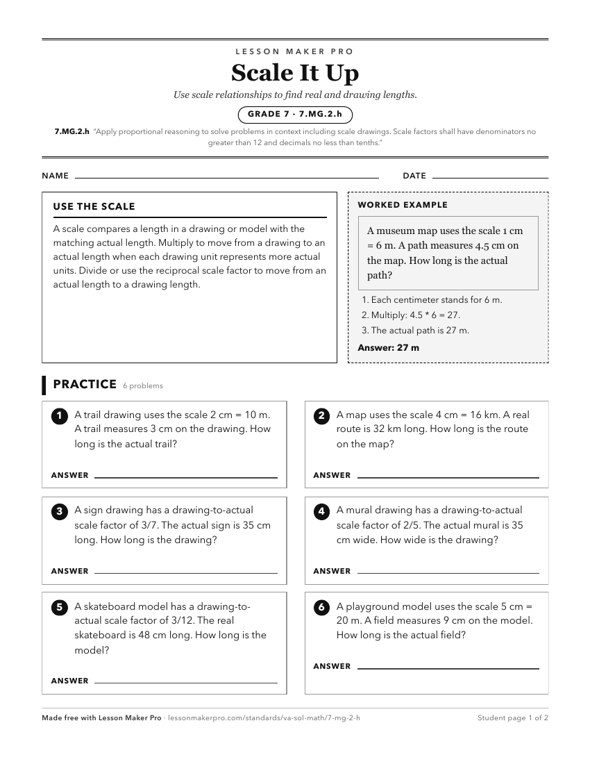 Preview of the 7.MG.2.h printable worksheet