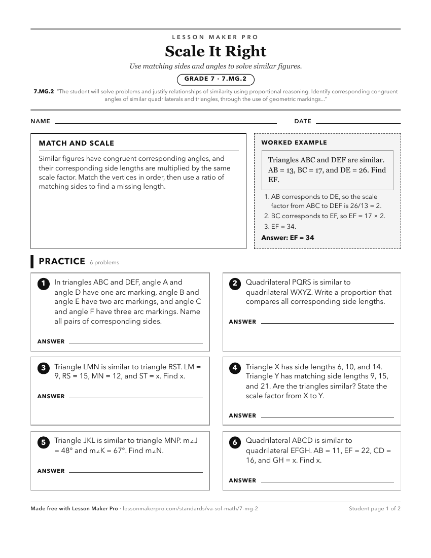 Preview of the 7.MG.2 printable worksheet