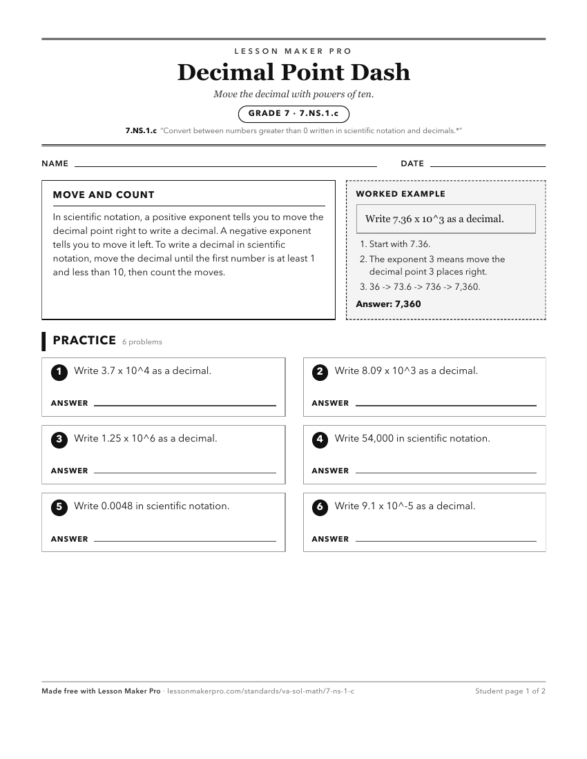 Preview of the 7.NS.1.c printable worksheet