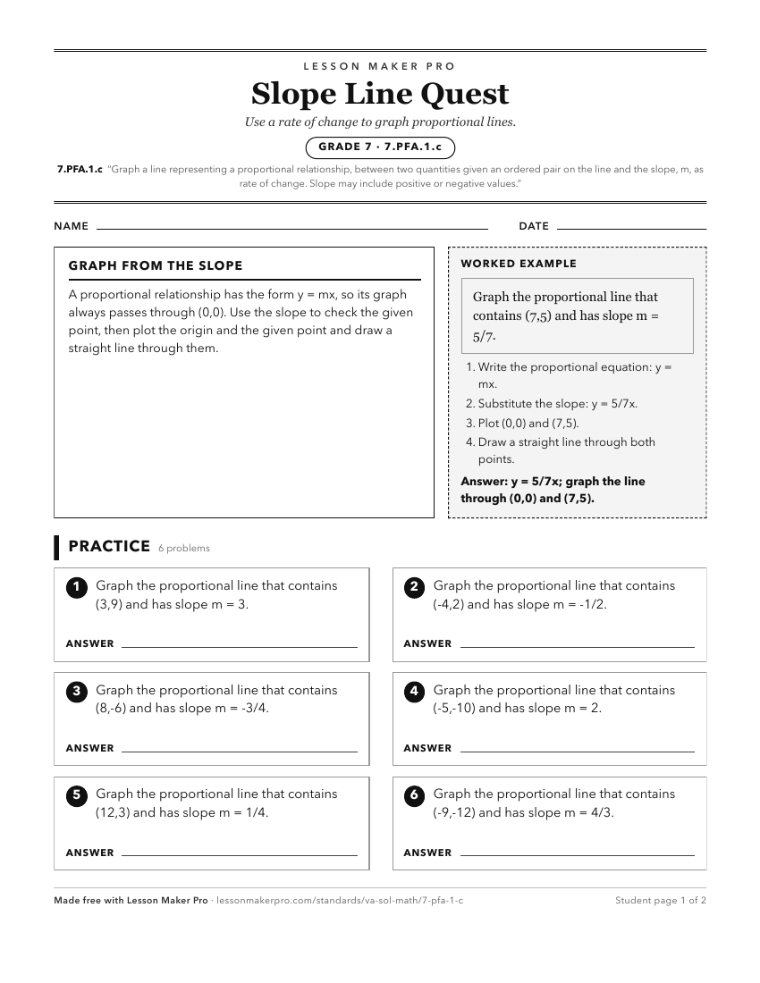 Preview of the 7.PFA.1.c printable worksheet