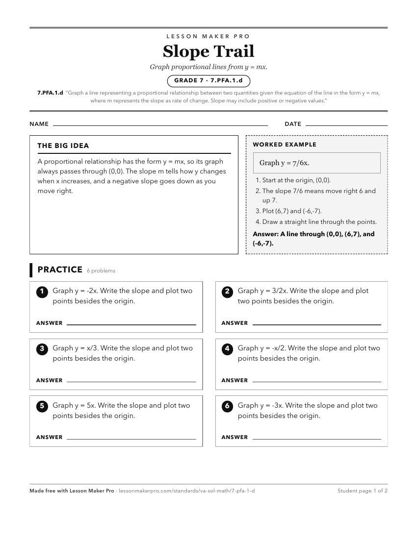 Preview of the 7.PFA.1.d printable worksheet