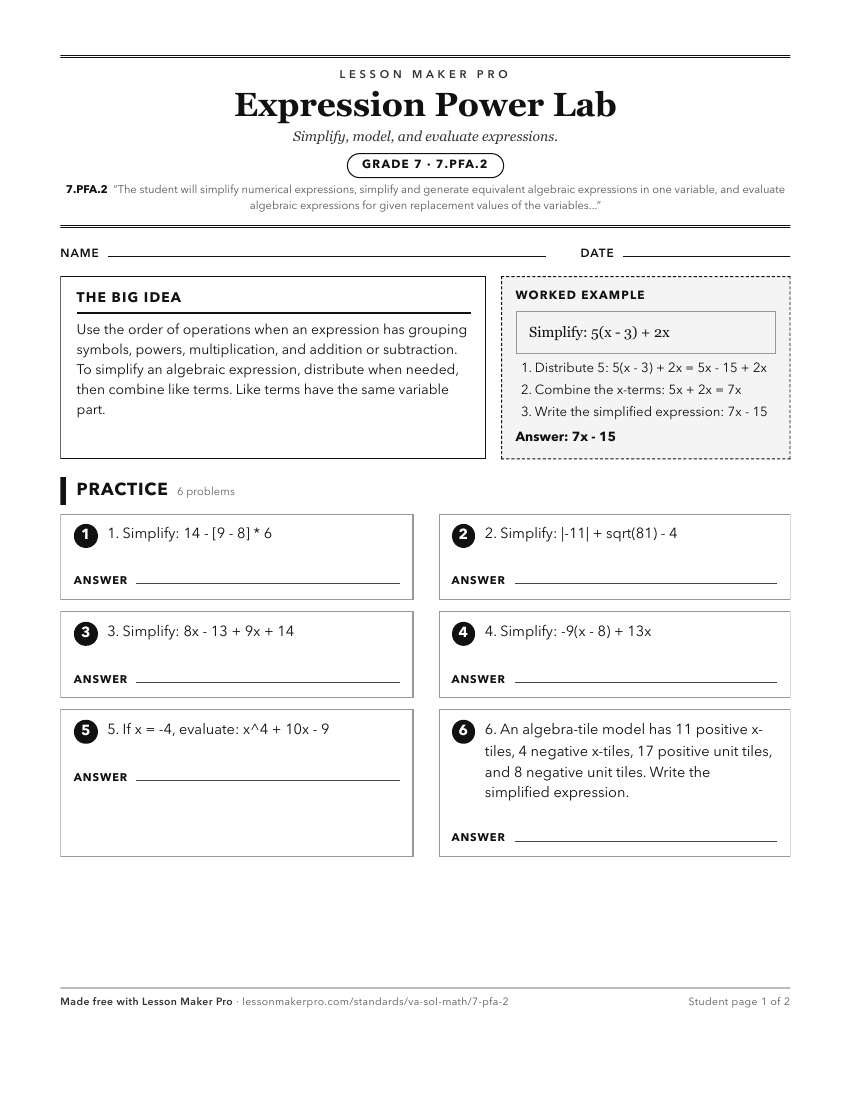 Preview of the 7.PFA.2 printable worksheet