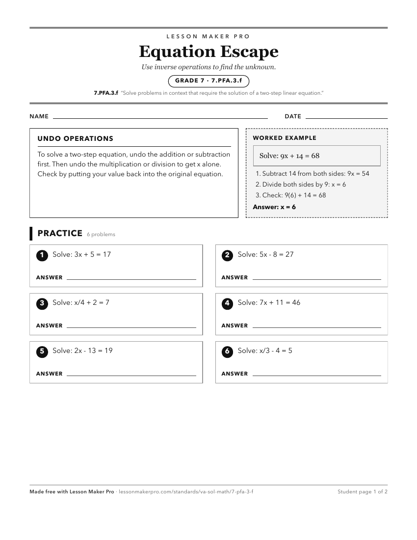 Preview of the 7.PFA.3.f printable worksheet