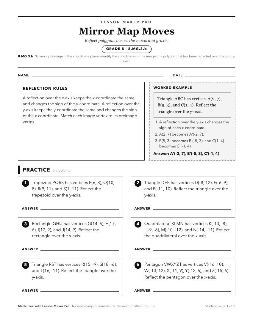 Preview of the 8.MG.3.b printable worksheet