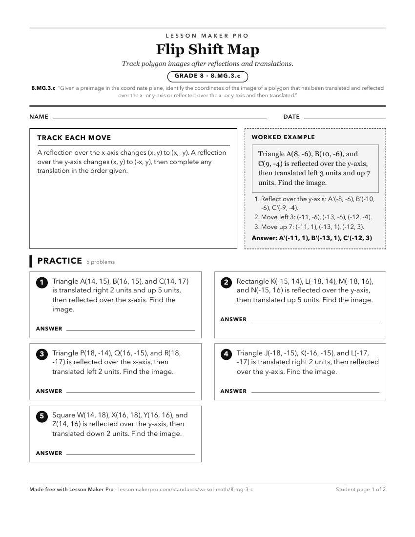 Preview of the 8.MG.3.c printable worksheet
