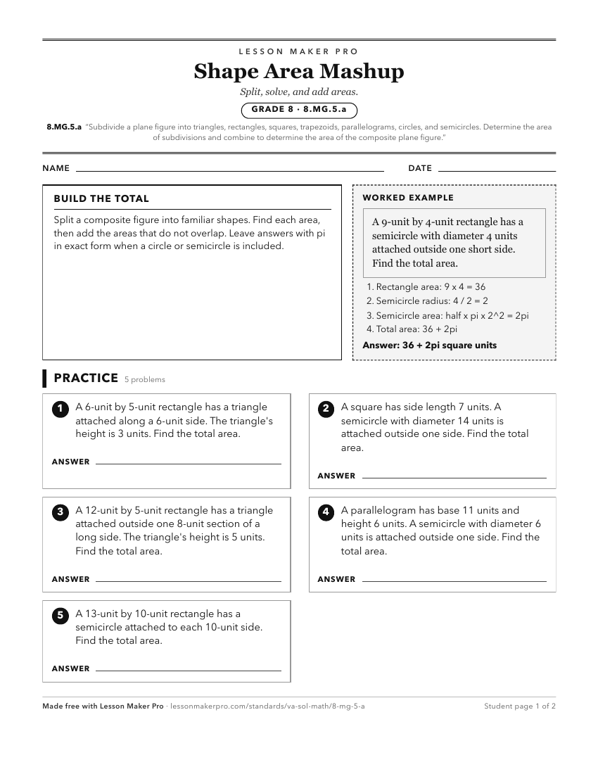 Preview of the 8.MG.5.a printable worksheet