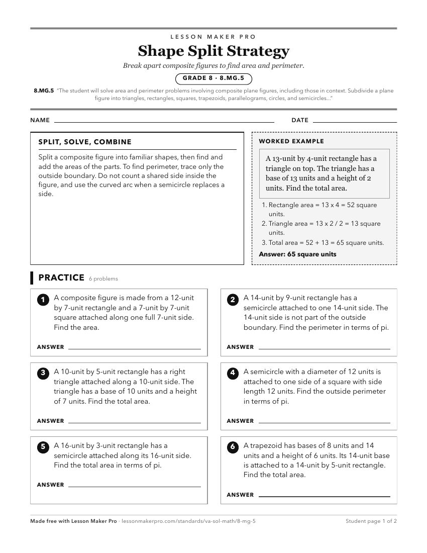 Preview of the 8.MG.5 printable worksheet