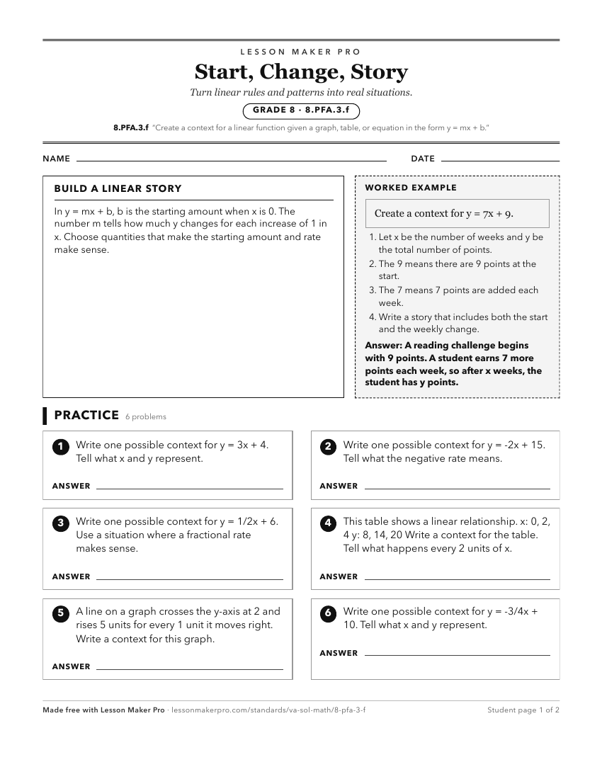 Preview of the 8.PFA.3.f printable worksheet