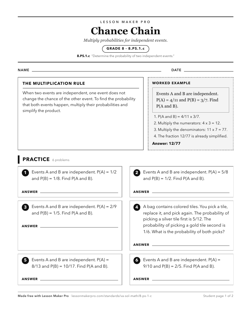 Preview of the 8.PS.1.c printable worksheet