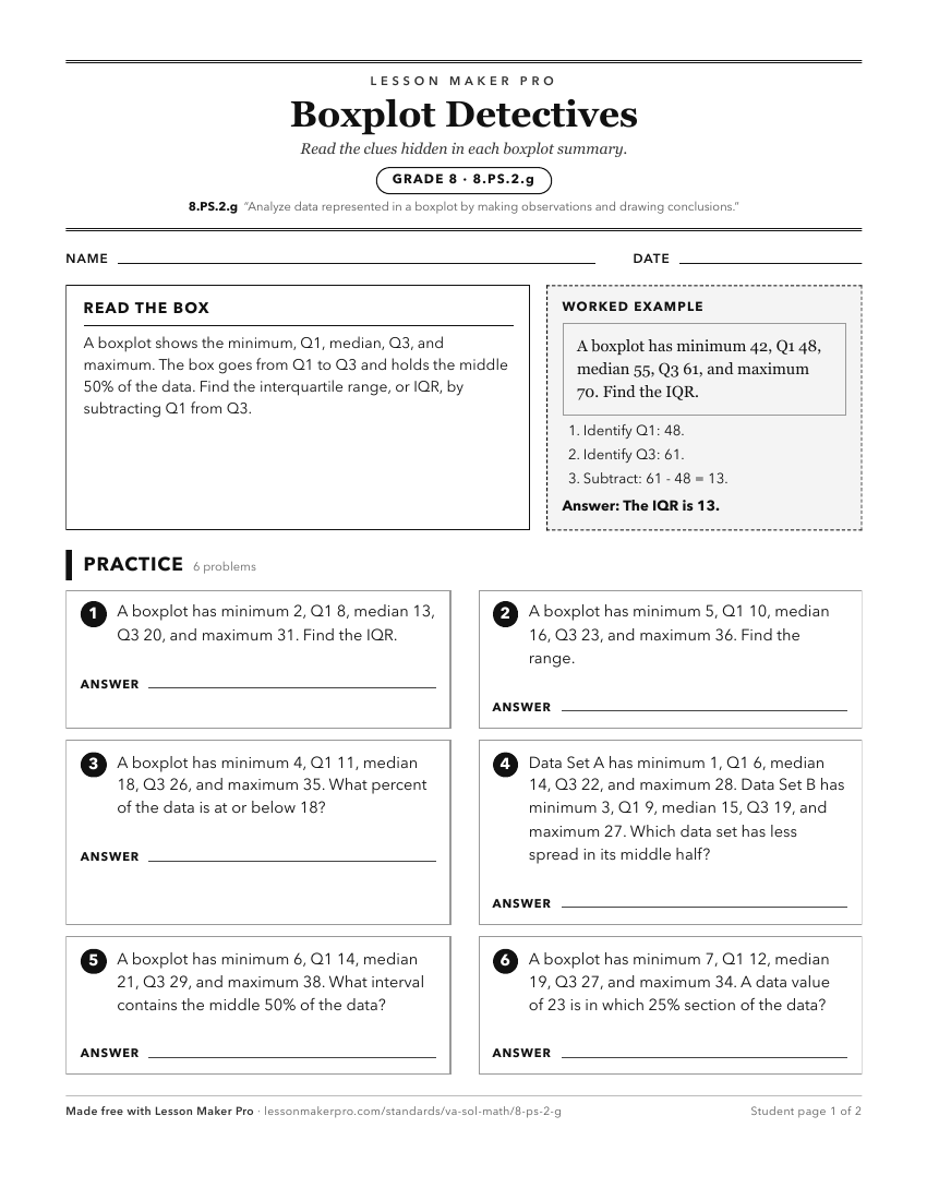 Preview of the 8.PS.2.g printable worksheet