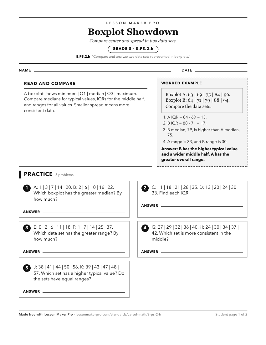 Preview of the 8.PS.2.h printable worksheet