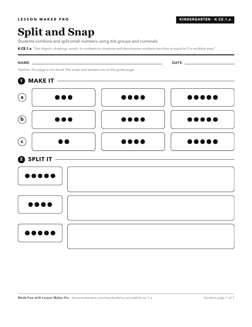 Preview of the K.CE.1.a printable worksheet