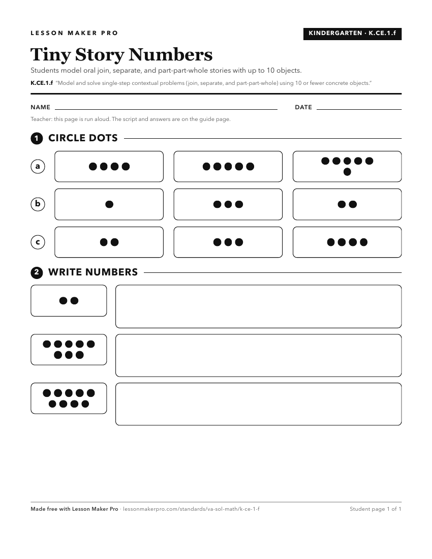 Preview of the K.CE.1.f printable worksheet