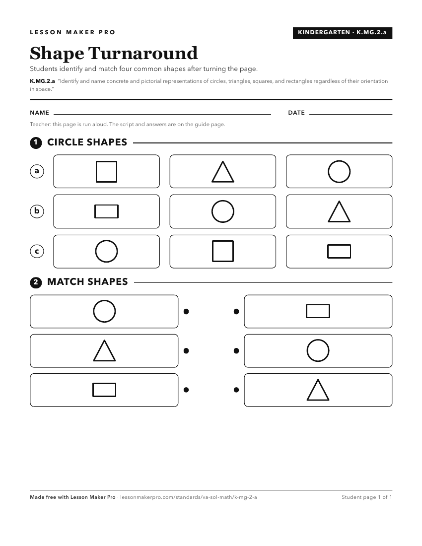 Preview of the K.MG.2.a printable worksheet