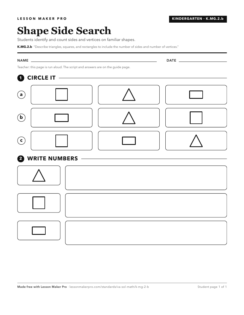 Preview of the K.MG.2.b printable worksheet