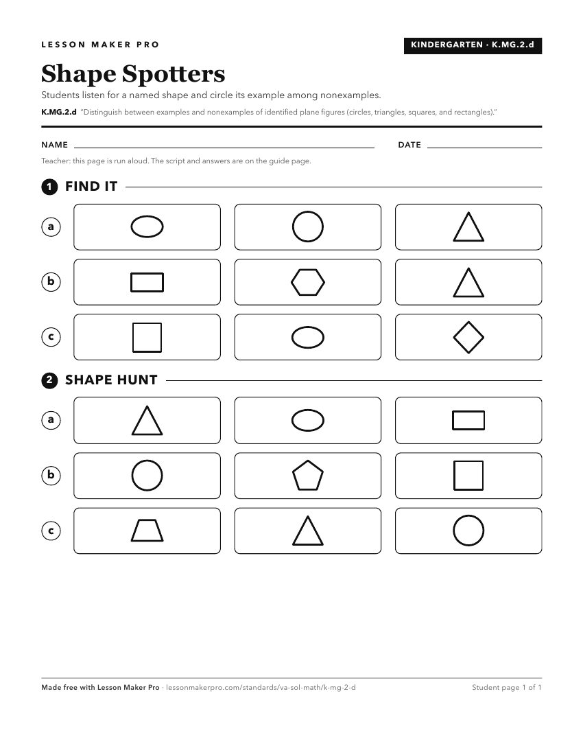 Preview of the K.MG.2.d printable worksheet
