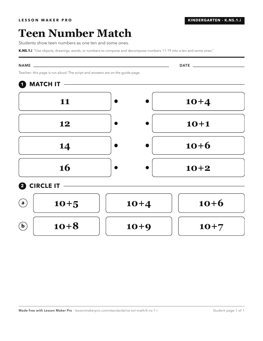 Preview of the K.NS.1.i printable worksheet