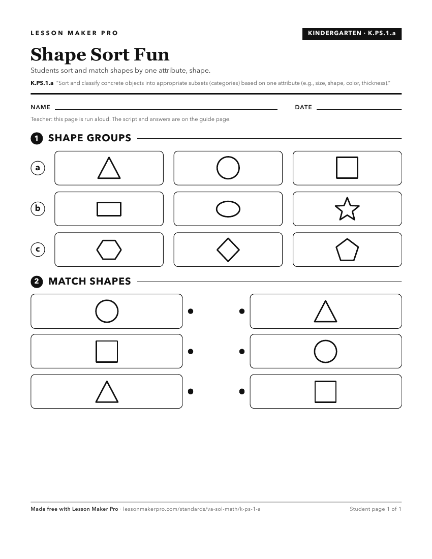 Preview of the K.PS.1.a printable worksheet