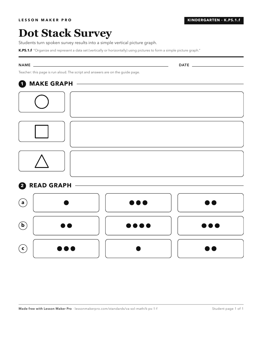 Preview of the K.PS.1.f printable worksheet