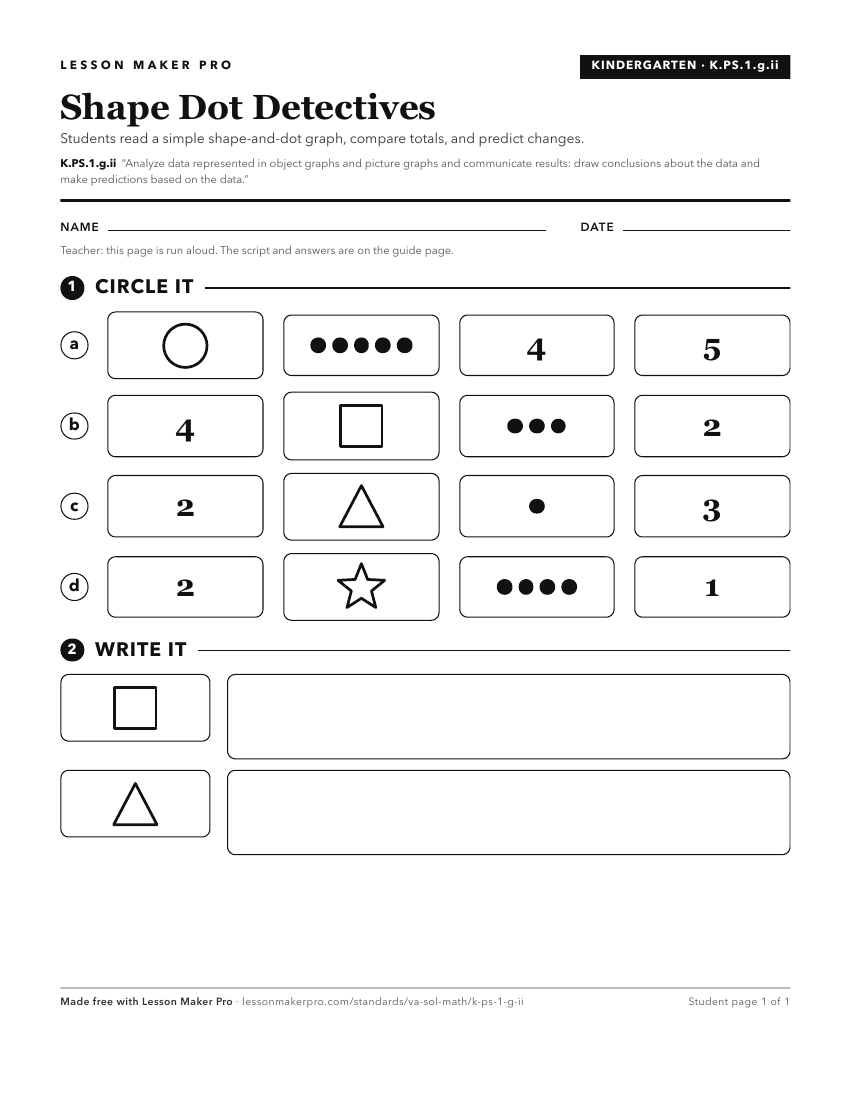 Preview of the K.PS.1.g.ii printable worksheet