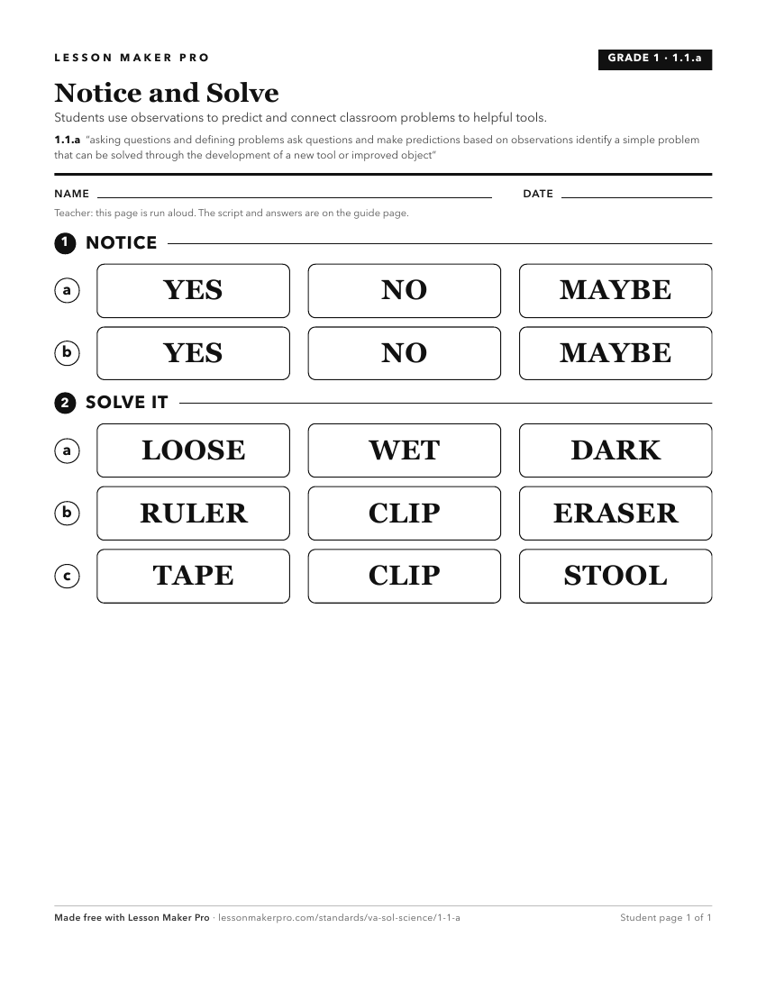Preview of the 1.1.a printable worksheet