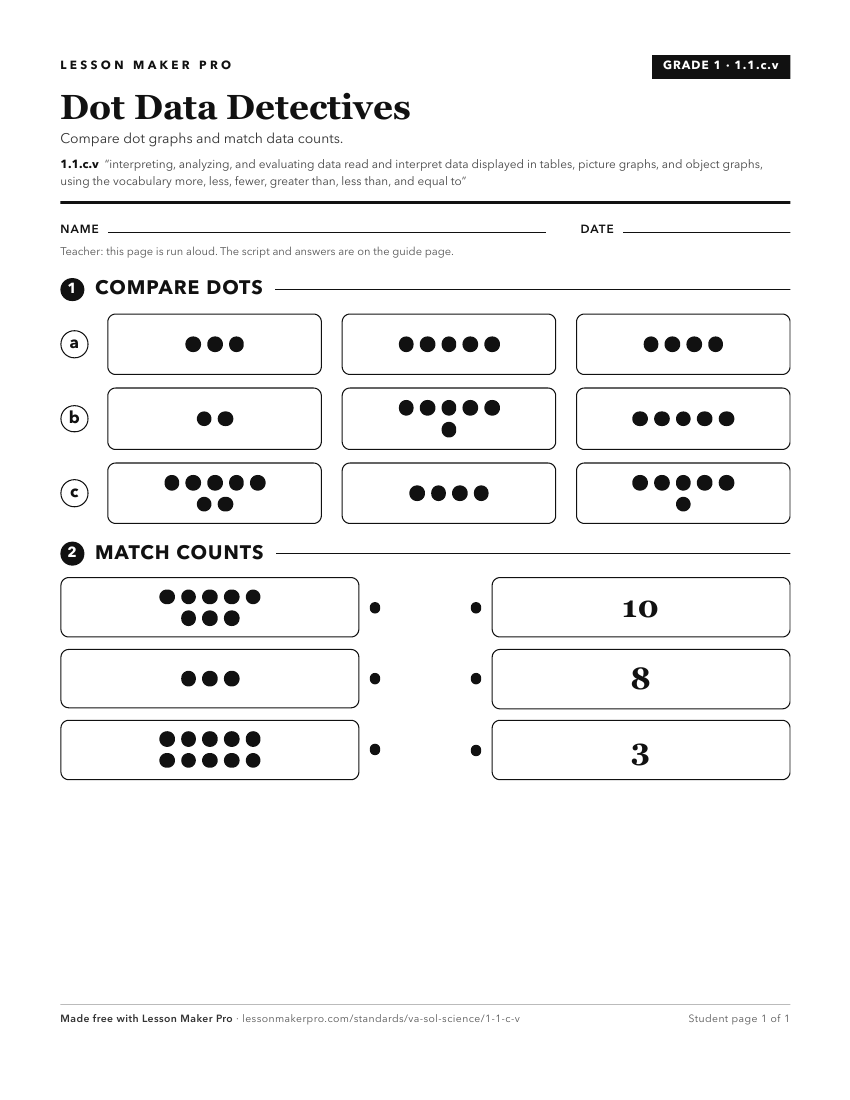 Preview of the 1.1.c.v printable worksheet