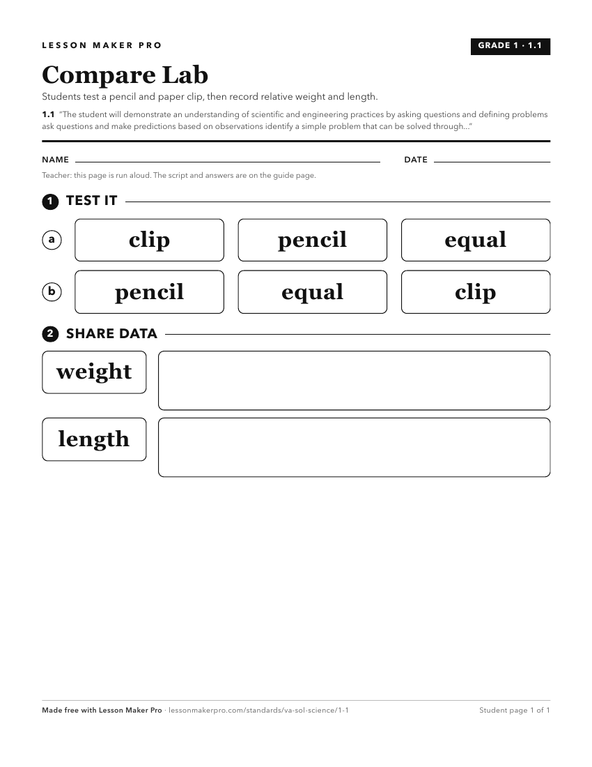 Preview of the 1.1 printable worksheet