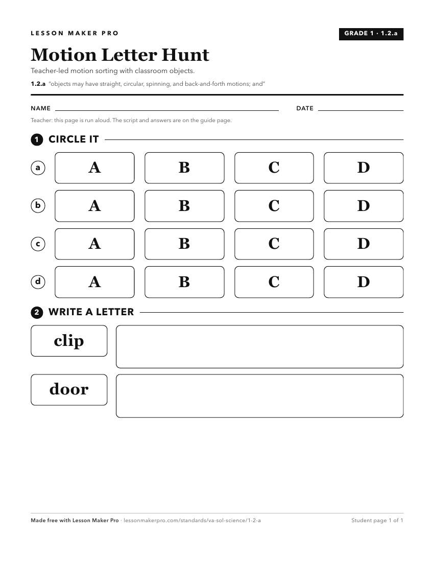 Preview of the 1.2.a printable worksheet