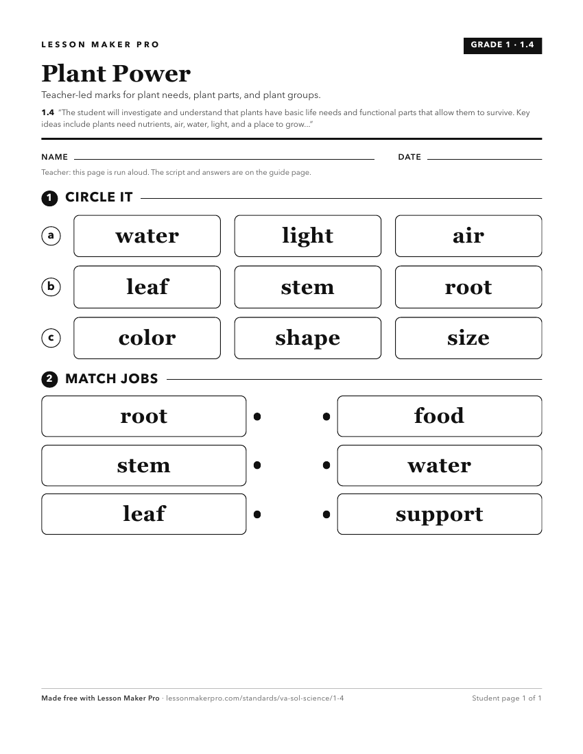 Preview of the 1.4 printable worksheet