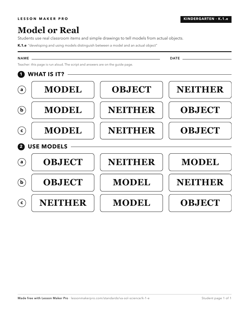 Preview of the K.1.e printable worksheet