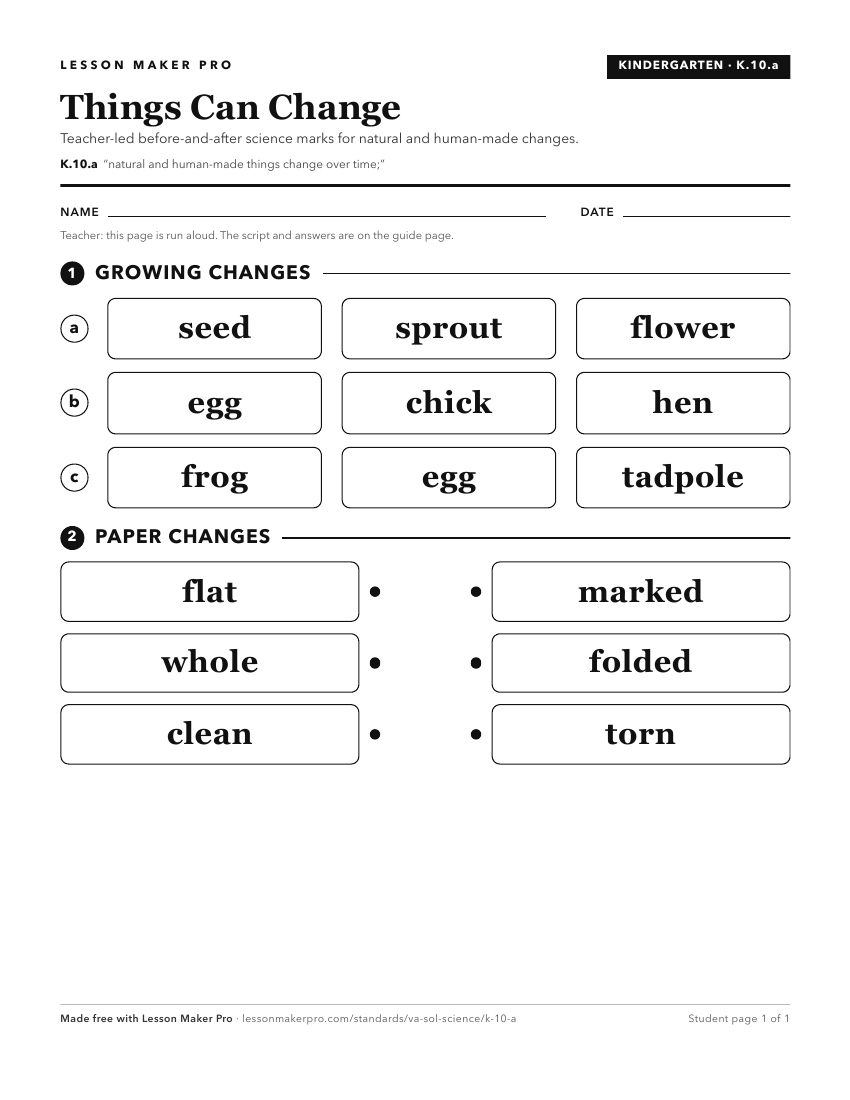 Preview of the K.10.a printable worksheet