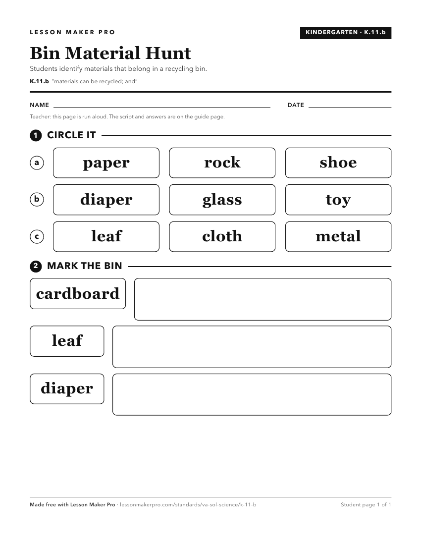 Preview of the K.11.b printable worksheet
