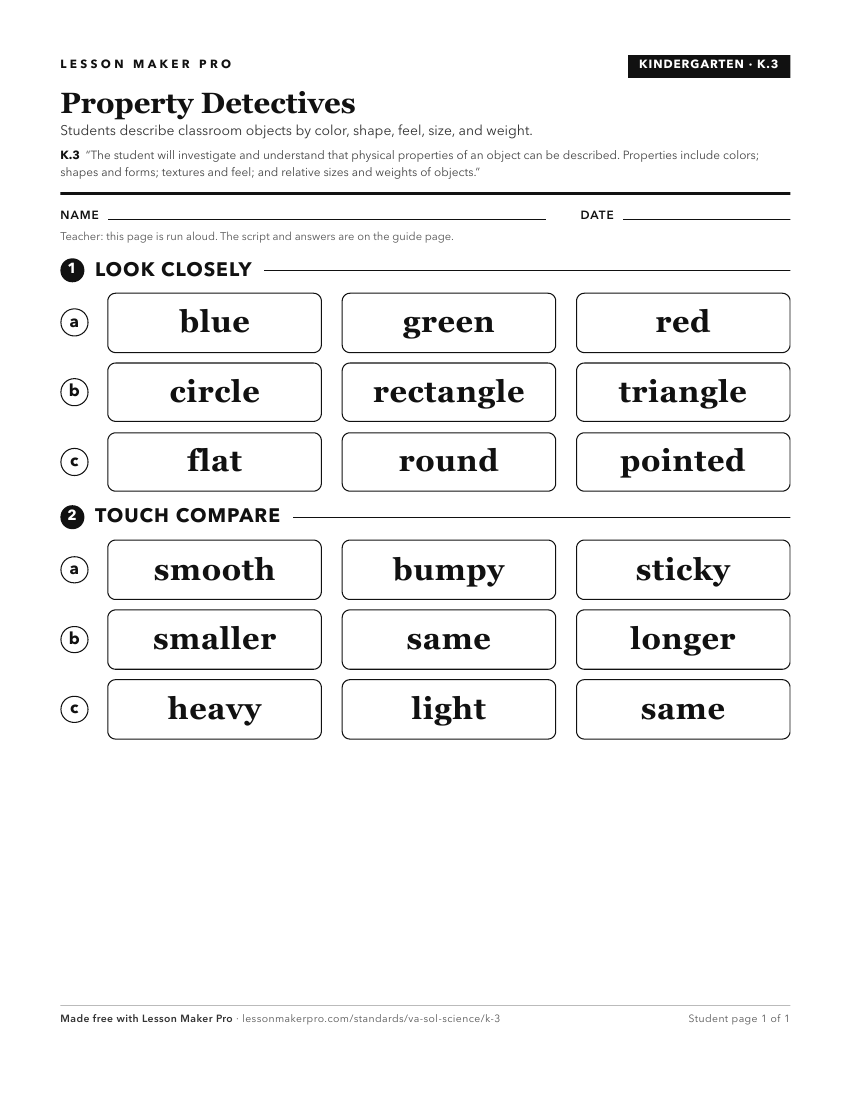 Preview of the K.3 printable worksheet