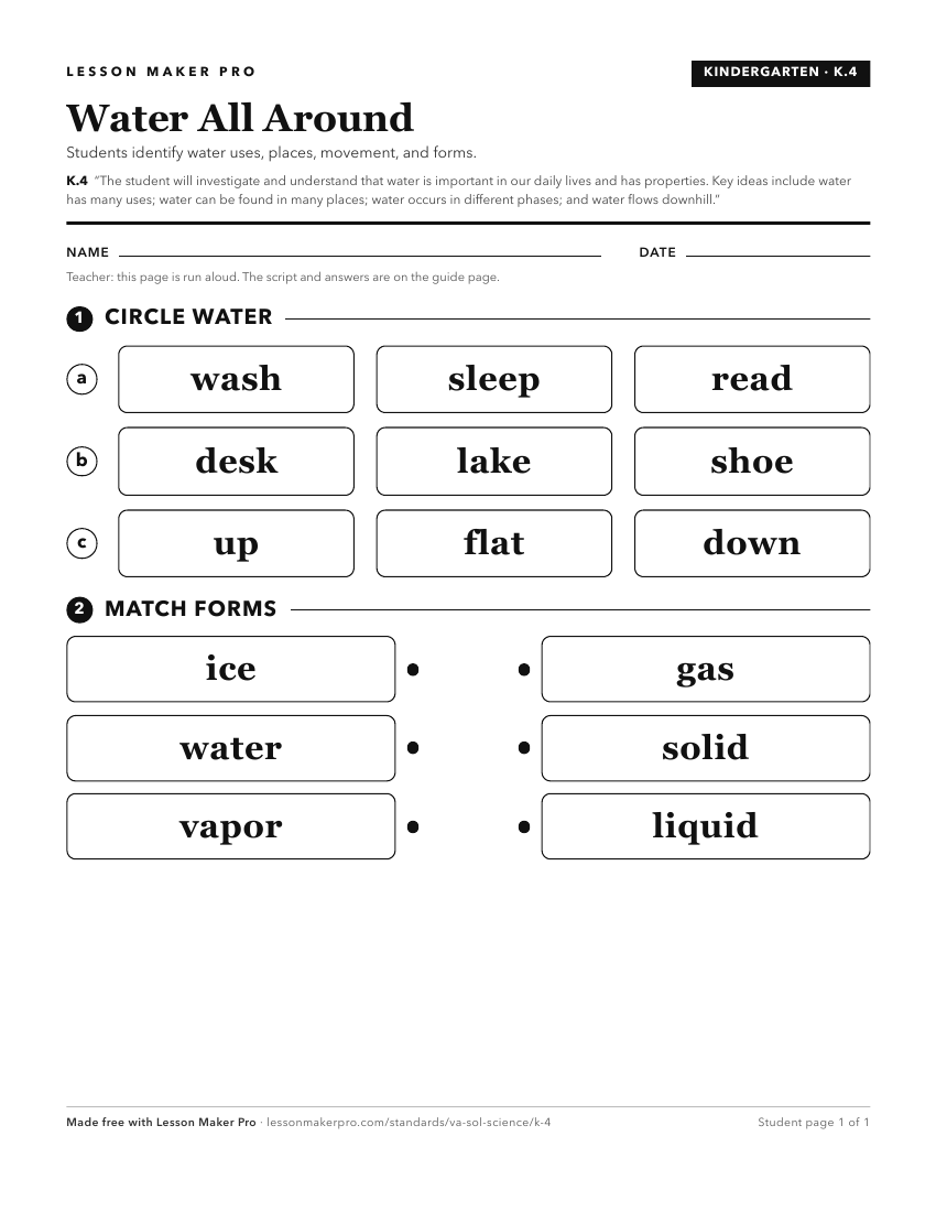 Preview of the K.4 printable worksheet