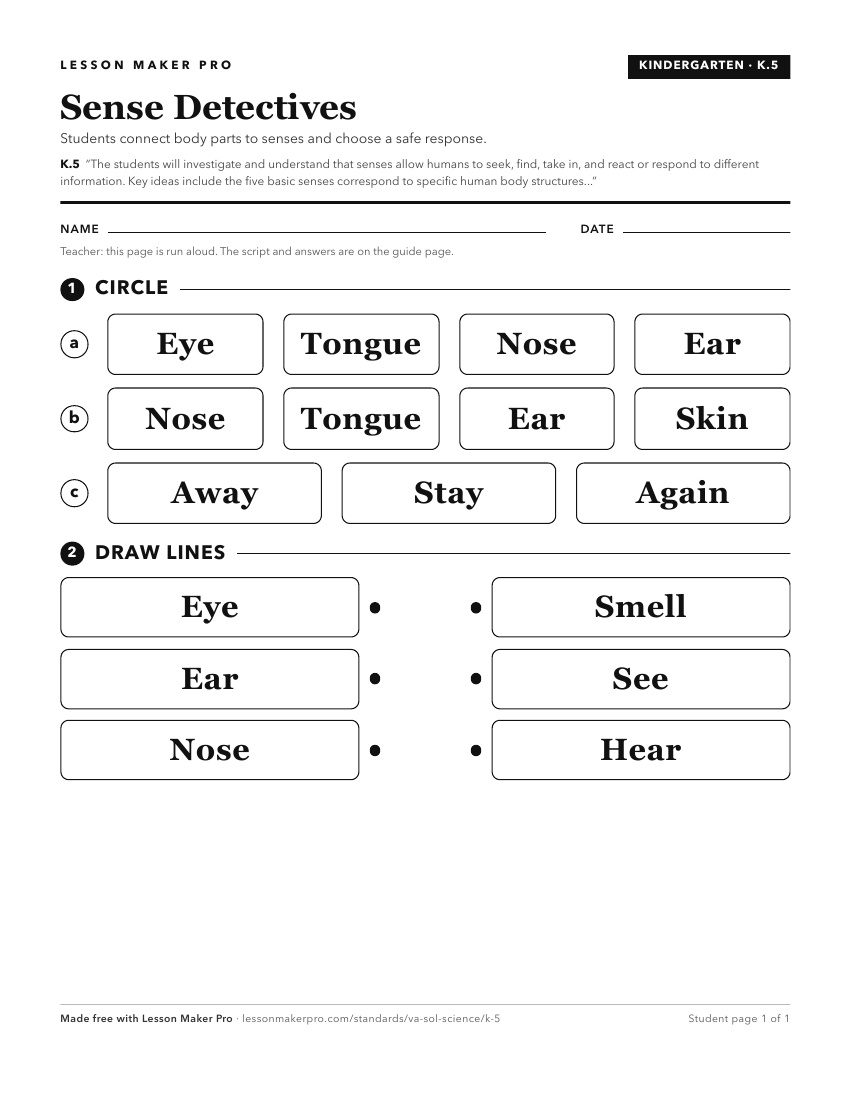 Preview of the K.5 printable worksheet