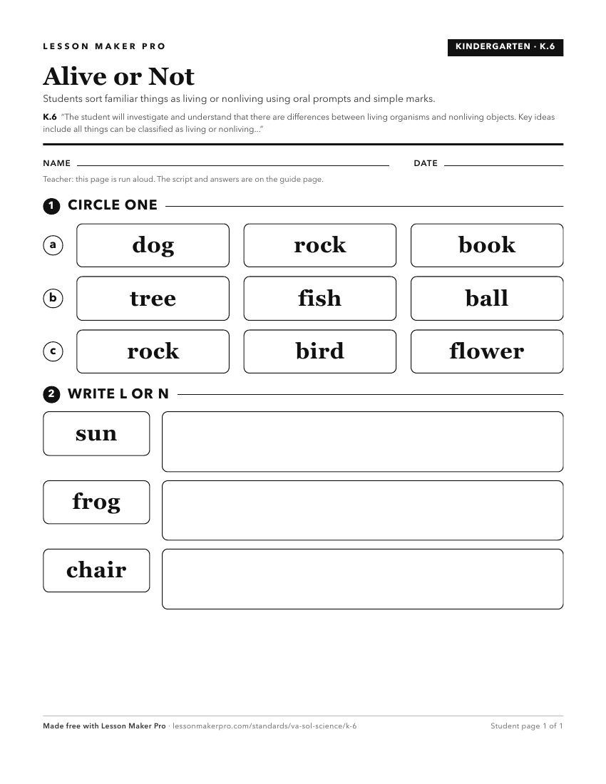 Preview of the K.6 printable worksheet