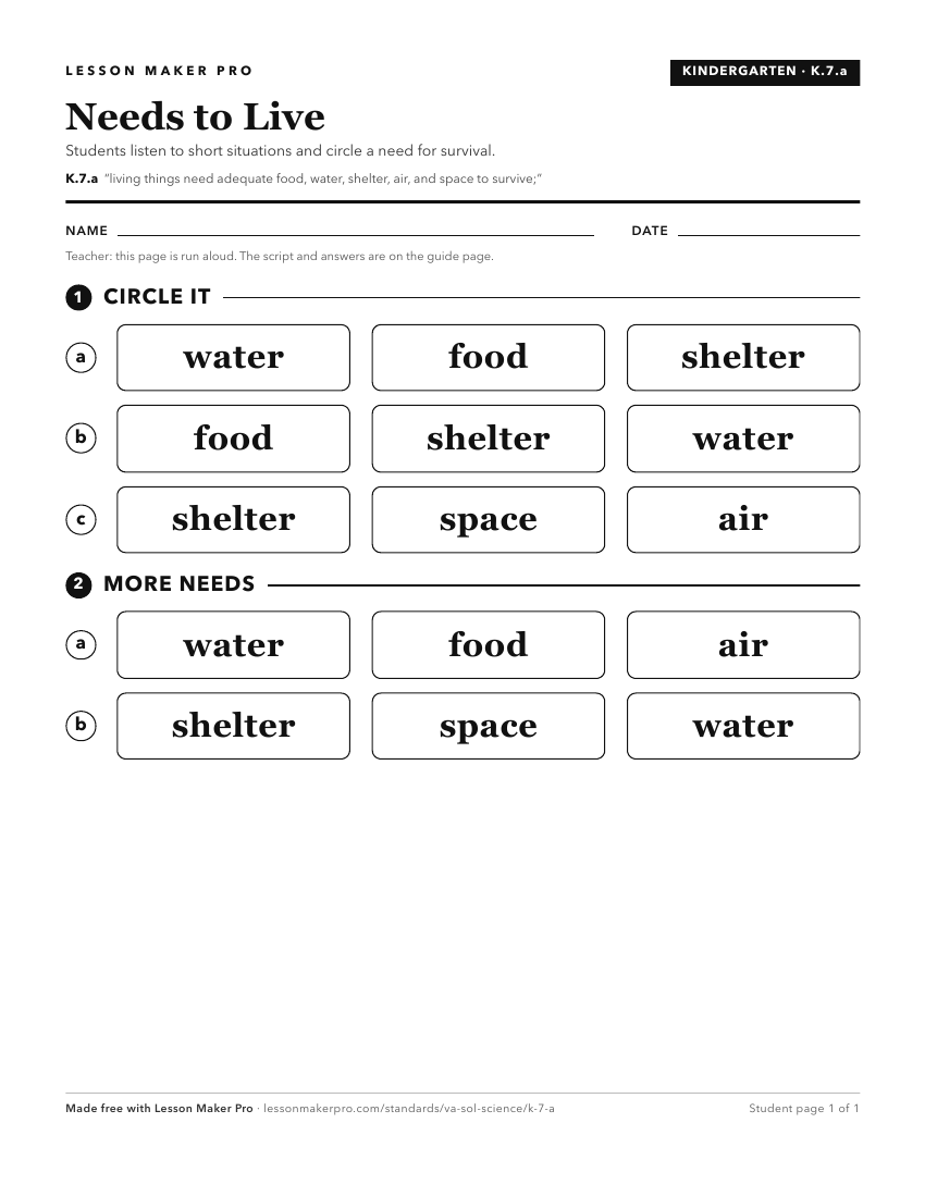 Preview of the K.7.a printable worksheet