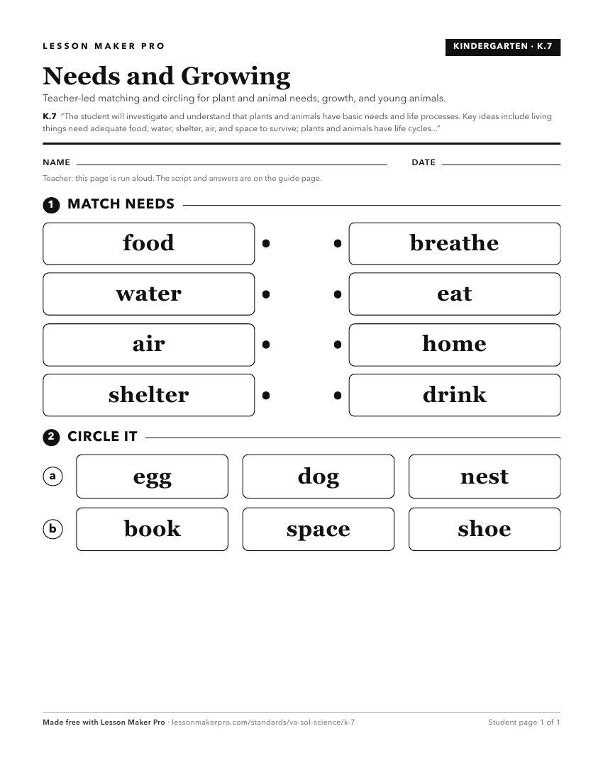 Preview of the K.7 printable worksheet