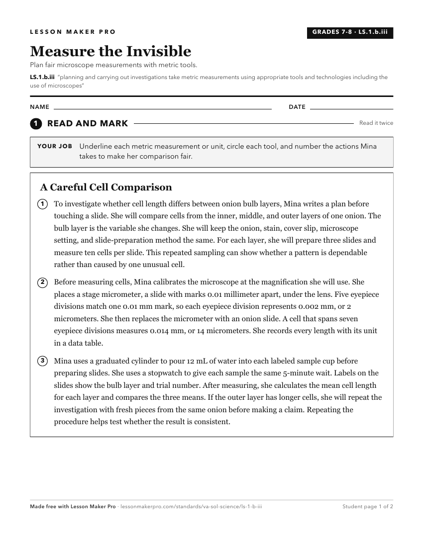 Preview of the LS.1.b.iii printable worksheet